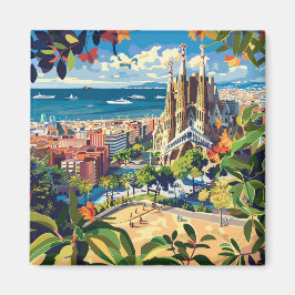 Imán Barcelona, Park Guell, Sagrada Familia, Imán, Souv