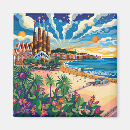 Imán Barcelona, Park Guell, Sagrada Familia, Souvenir
