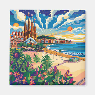 Imán Barcelona, Park Guell, Sagrada Familia, Souvenir
