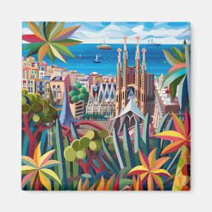 Imán Barcelona, Park Guell, Sagrada Familia, Souvenir