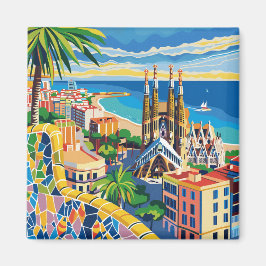 Imán Barcelona, Park Guell, Sagrada Familia, Souvenir