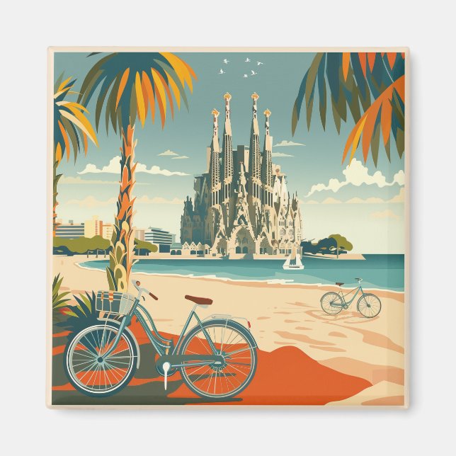 Imán Barcelona, Park Guell, Sagrada Familia, Souvenir (Frente)