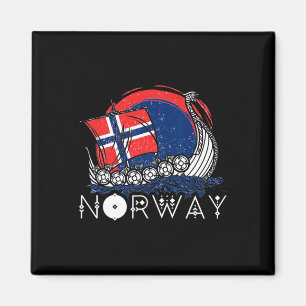 Imán Barco Bandera Noruega Noruega Barco Vikingo Orgull