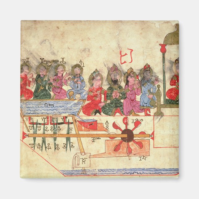 Imán Barco con Automata, ilustracion (Frente)