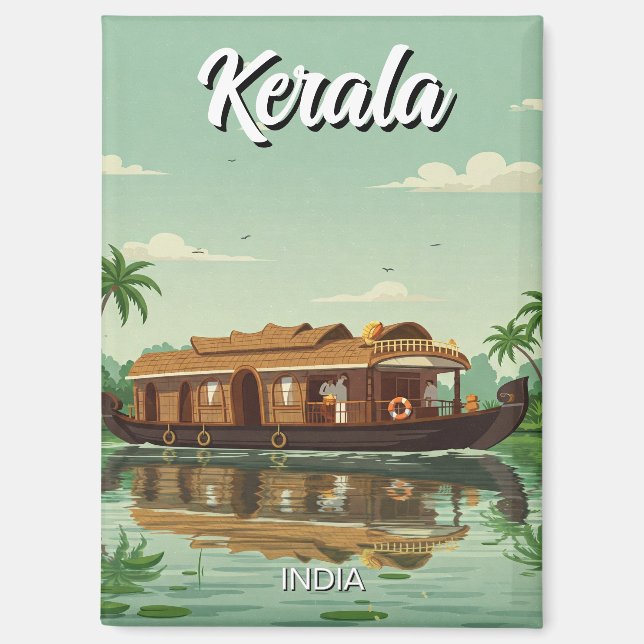 Imán Barco de casa en Kerala, India (Anverso)