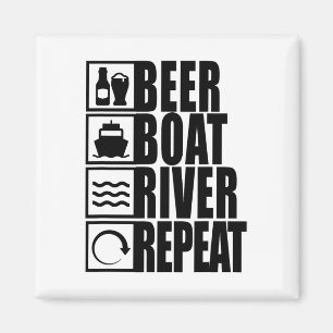 Imán Barco de cerveza río repetir bebiendo río vida
