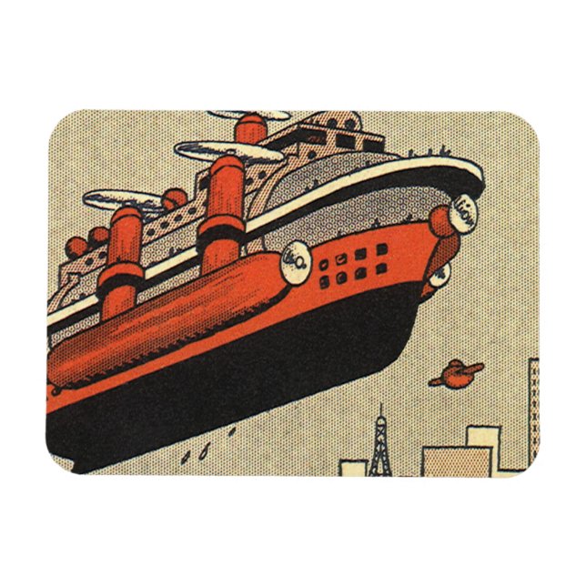Imán Barco de crucero de helicóptero de ciencia ficción (Horizontal)
