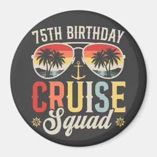 Imán Barco de crucero del 75 cumpleaños Squad Familia C