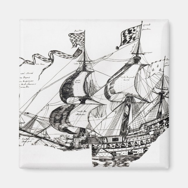 Imán Barco de Jacques Cartier, "Rarete Indes" (Frente)