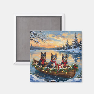 Imán Barco de Navidad de Finnish Lapphund Vacaciones