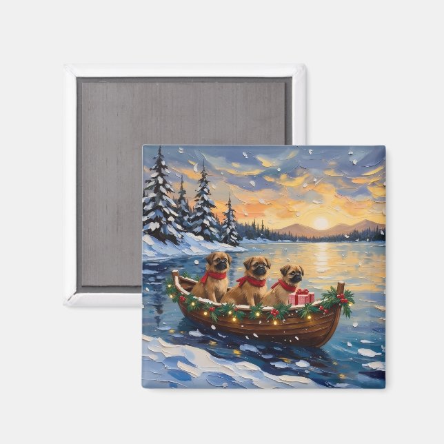Imán Barco de Navidad de Pekín Feriado (Anverso/Reverso)