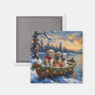 Imán Barco de Navidad de Shih Tzu Fiesta