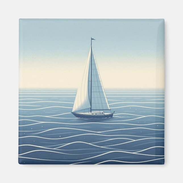 Imán Barco de vela en alta mar (Frente)