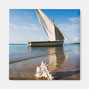 Imán Barco de vela y Shell el Mozambique, casa de