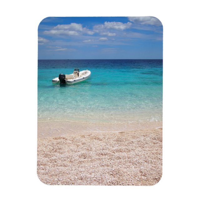 Imán Barco de velocidad en el mar azul (Vertical)