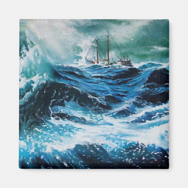 Imán Barco en el mar en tormenta (Frente)