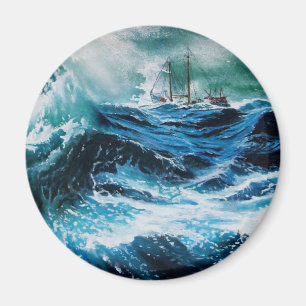 Imán Barco en el mar en tormenta
