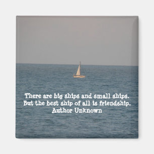 Imán Barco en Mar-con la cita de la amistad