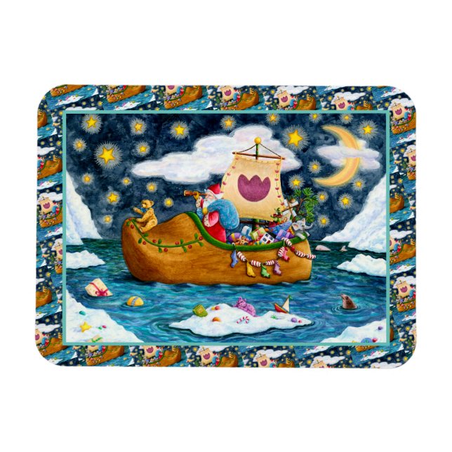 IMÁN BARCO HOLANDÉS SHOE SANTA, ICEBERGS, BALLENA, OSO  (Horizontal)