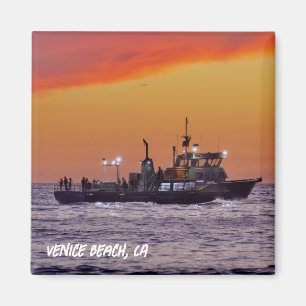 Imán Barco pesquero al atardecer - Venice Beach, Califo