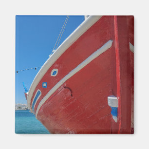 Imán Barco Pesquero En El Puerto De Mykonos En Cicladas