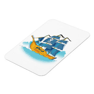 Imán Barco pirata de dibujos animados lindo