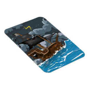 Imán Barco pirata en tormenta