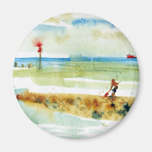 Imán Barco rojo en Mundesley, Norfolk (Frente)