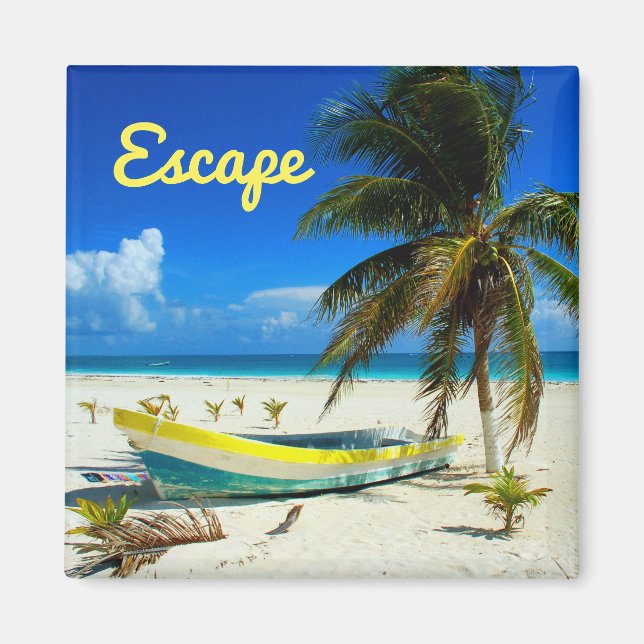 Imán Barco Sandy Beach Caribe México (Frente)