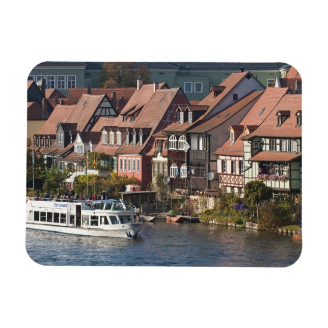 Imán Barco turístico en Little Venice y River Regnitz (Horizontal)