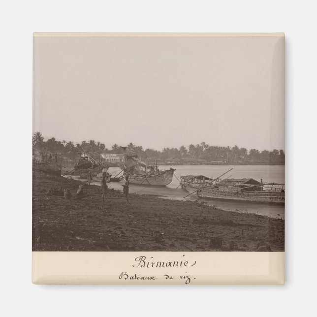 Imán Barcos con arroz en el río Thanlwin (Frente)