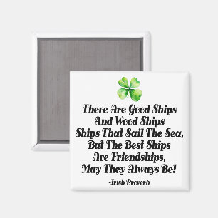 Imán Barcos de la Amistad Irlandesa Proverbio Trébol de