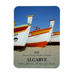 Imán Barcos de pesca en la foto de playa del Algarve