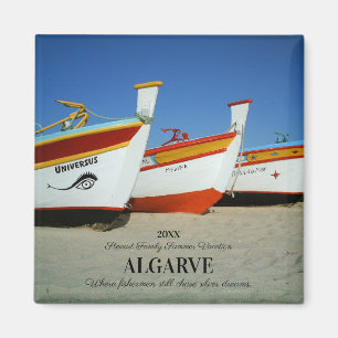 Imán Barcos de pesca en la foto de playa del Algarve