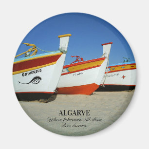 Imán Barcos de pesca en la foto de playa del Algarve