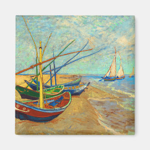 Imán Barcos de pesca en la playa de Vincent van Gogh