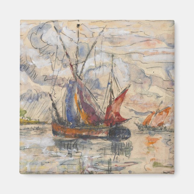 Imán Barcos de pesca en La Rochelle, c.1919-21 (Frente)