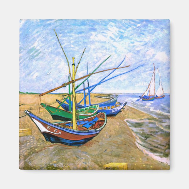 Imán Barcos de pesca Playa Saintes-Maries Van Gogh Fine (Frente)
