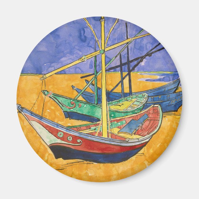 Imán Barcos de Van Gogh Impresionismo Playa (Frente)