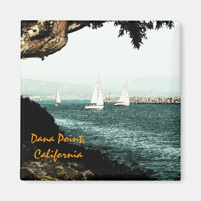 Imán Barcos de vela en el puerto (Frente)