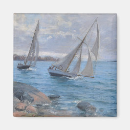 Imán Barcos de vela en el río