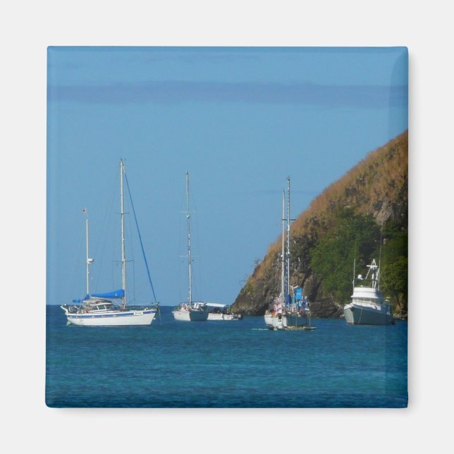 Imán Barcos de vela en la Bahía Blanco y Azul Náutico (Frente)