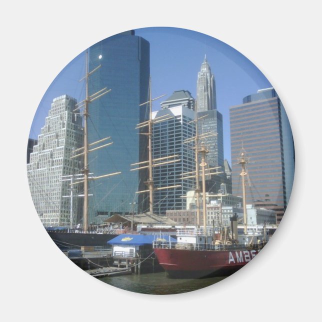 Imán Barcos del puerto de la ciudad (Frente)