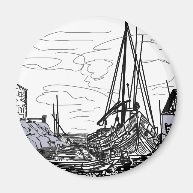 Imán barcos en el mar (Frente)