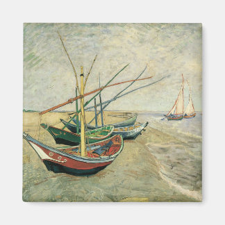 Imán Barcos pesqueros en la playa de Vincent van Gogh