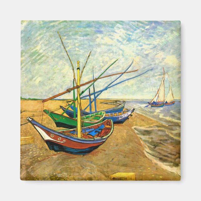 Imán Barcos pesqueros Van Gogh en la playa de Saintes M (Frente)