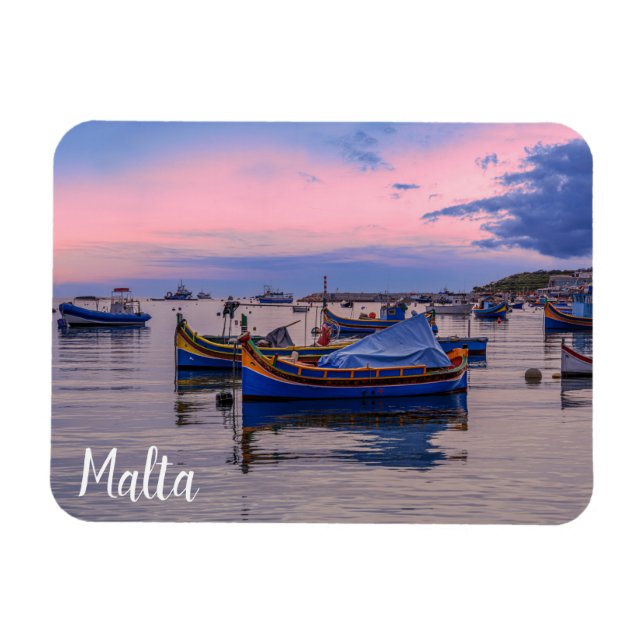Imán Barcos tradicionales malteses en Marsaxlokk (Horizontal)