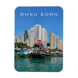 Imán Barcos y edificios de Aberdeen de Hong Kong