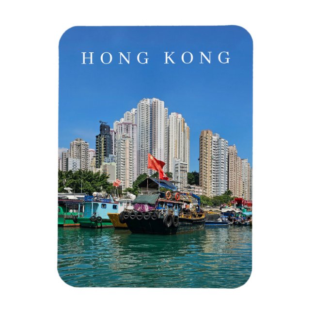 Imán Barcos y edificios de Aberdeen de Hong Kong (Vertical)