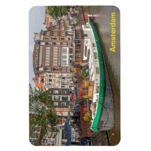 Imán Barge amarrado en el Prinsengracht, Ámsterdam